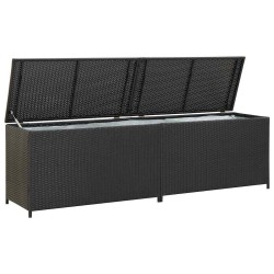 Boîte de rangement de jardin résine tressée 200x50x60 cm noir 538546538546