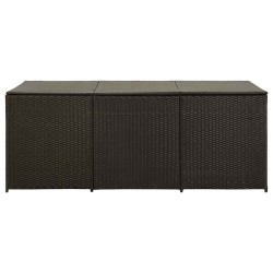 Boîte de rangement de jardin résine tressée 180x90x70 cm marron 538547538547