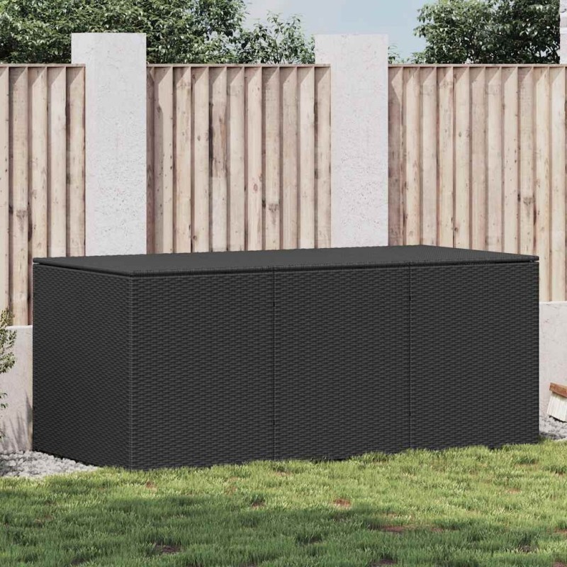 Boîte de rangement de jardin Résine tressée 180x90x70 cm Noir 538548538548