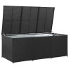 Boîte de rangement de jardin Résine tressée 180x90x70 cm Noir 538548538548