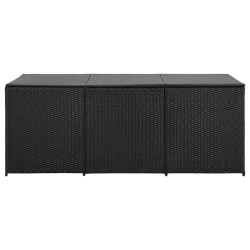 Boîte de rangement de jardin Résine tressée 180x90x70 cm Noir 538548538548