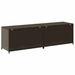 Boîte de rangement de jardin résine tressée 200x50x60 cm marron 538550538550