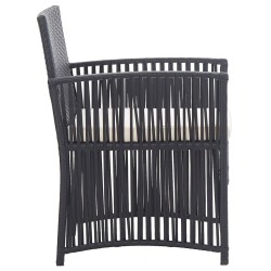 Fauteuils de jardin avec coussins lot de 2 Noir Résine tressée 538555538555