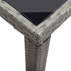 Table de jardin Anthracite 123x60x74 cm Résine tressée 538558538558