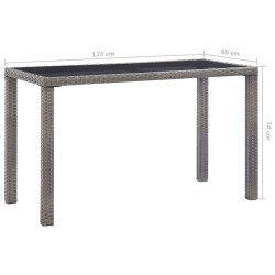 Table de jardin Anthracite 123x60x74 cm Résine tressée 538558538558