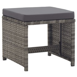 Tabourets de jardin lot de 2 coussins Résine tressée Anthracite 538560538560
