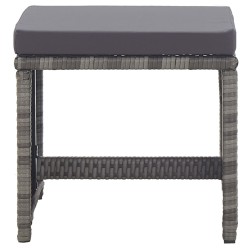 Tabourets de jardin lot de 2 coussins Résine tressée Anthracite 538560538560