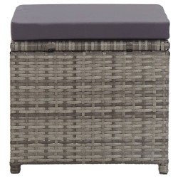 Tabourets de jardin lot de 2 coussins Résine tressée Anthracite 538560538560