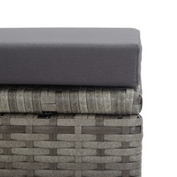 Tabourets de jardin lot de 2 coussins Résine tressée Anthracite 538560538560