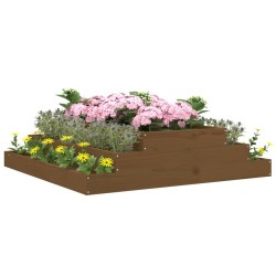Jardinière Marron miel 110x110x27 cm Bois massif de pin 538561538561