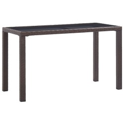 Table de jardin Marron 123x60x74 cm Résine tressée 538562538562
