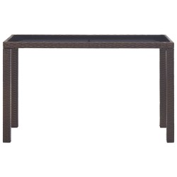 Table de jardin Marron 123x60x74 cm Résine tressée 538562538562