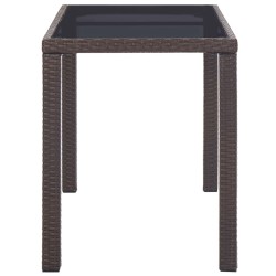 Table de jardin Marron 123x60x74 cm Résine tressée 538562538562