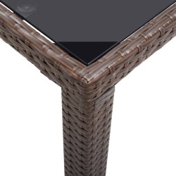 Table de jardin Marron 123x60x74 cm Résine tressée 538562538562