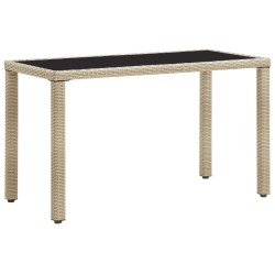 Table de jardin Beige 123x60x74 cm Résine tressée 538563538563