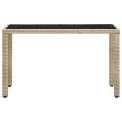 Table de jardin Beige 123x60x74 cm Résine tressée 538563538563