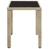 Table de jardin Beige 123x60x74 cm Résine tressée 538563538563