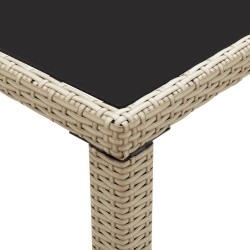 Table de jardin Beige 123x60x74 cm Résine tressée 538563538563