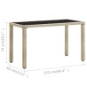 Table de jardin Beige 123x60x74 cm Résine tressée 538563538563