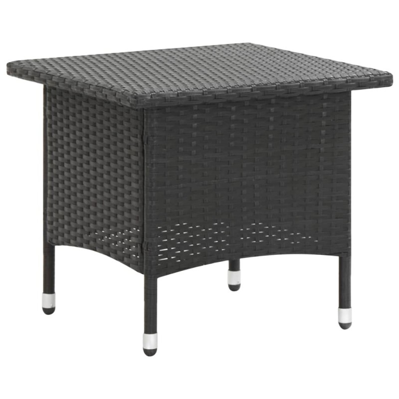 Table à thé Noir 50x50x47 cm Résine tressée 538564538564