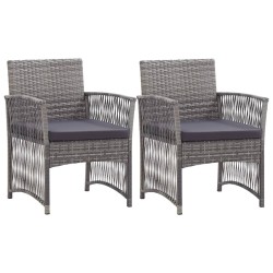 Fauteuils de jardin coussins lot de 2 Anthracite Résine tressée 538565538565