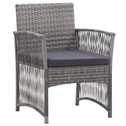 Fauteuils de jardin coussins lot de 2 Anthracite Résine tressée 538565538565