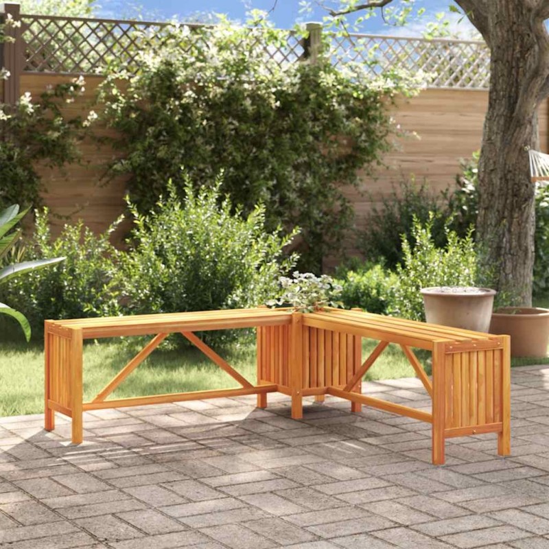 Banc de jardin et jardinière 117x117x40 cm Bois solide d'acacia 538569538569
