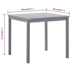 Table de jardin Gris 80x80x74 cm Bois d'acacia massif 538582538582