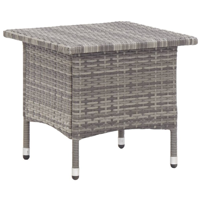 Table à thé Gris 50x50x47 cm Résine tressée 538595538595
