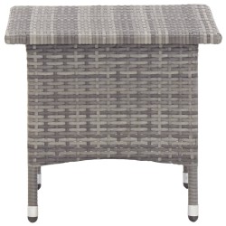 Table à thé Gris 50x50x47 cm Résine tressée 538595538595