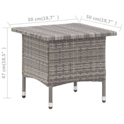 Table à thé Gris 50x50x47 cm Résine tressée 538595538595