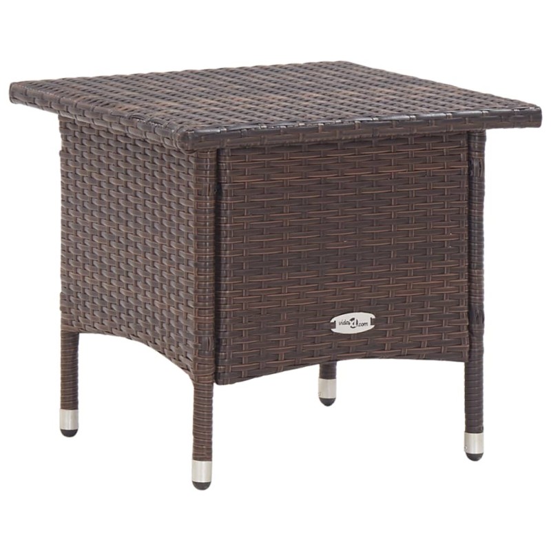 Table à thé Marron 50x50x47 cm Résine tressée 538596538596