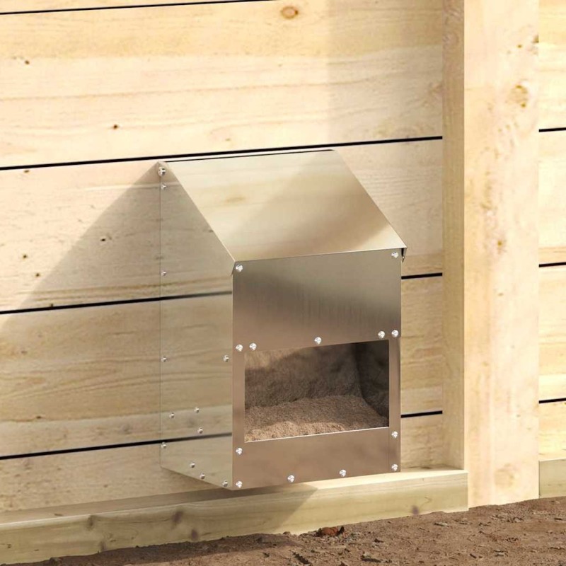 Mangeoire pour poules Argent 21 x 16 x 33 cm Acier galvanisé 538597538597