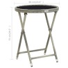 Table à thé Gris 60 cm Résine tressée et verre trempé 538607538607