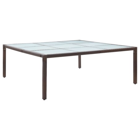 Table à manger de jardin Marron 200x200x74 cm Résine tressée 538608538608