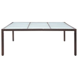 Table à manger de jardin Marron 200x200x74 cm Résine tressée 538608538608