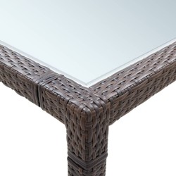 Table à manger de jardin Marron 200x200x74 cm Résine tressée 538608538608