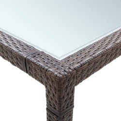 Table à manger de jardin Marron 200x200x74 cm Résine tressée 538608538608