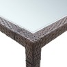 Table à manger de jardin Marron 200x200x74 cm Résine tressée 538608538608