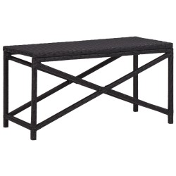 Banc de jardin 80 cm Résine tressée Noir 538615538615