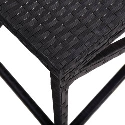 Banc de jardin 80 cm Résine tressée Noir 538615538615