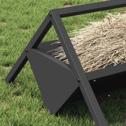Trough d'alimentation pour le bétail Noir 111 x 76 x 38 cm 538619538619