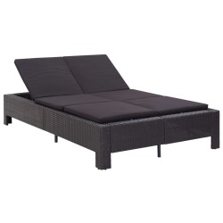 Transat à 2 places avec coussin Noir Résine tressée 538620538620