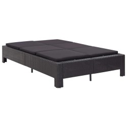 Transat à 2 places avec coussin Noir Résine tressée 538620538620