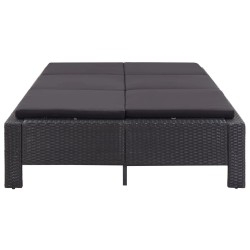 Transat à 2 places avec coussin Noir Résine tressée 538620538620