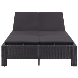 Transat à 2 places avec coussin Noir Résine tressée 538620538620