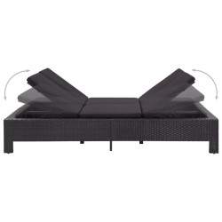 Transat à 2 places avec coussin Noir Résine tressée 538620538620