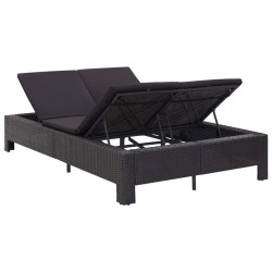 Transat à 2 places avec coussin Noir Résine tressée 538620538620