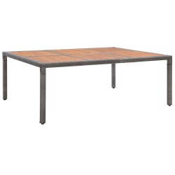 Table de jardin Gris 200x150x74 cm Résine tressée et acacia 538623538623