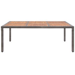 Table de jardin Gris 200x150x74 cm Résine tressée et acacia 538623538623